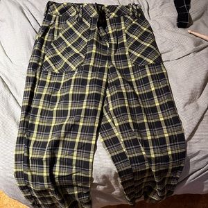 Black and green plaid pants